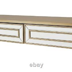 Gold Mirrored Console Hall Table Mirror Dressing Furniture Glass Wall Living