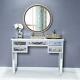 Gorgeous Mirrored Dressing Table Glass Drawer Vanity Table 5 Drawers Storage