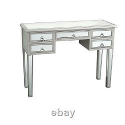 Gorgeous Mirrored Dressing Table Glass Drawer Vanity Table 5 Drawers Storage