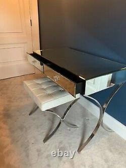 Graham and Green Mirrored dressing table with matching white leather stool