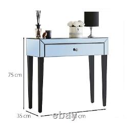 Grey Modern Mirrored Dressing Table Drawer Jewellery Storage Vanity Desk Bedroom