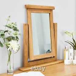 Hereford Rustic Oak Dressing Table Mirror and Scoop Chair Set CO-DT-CO-VM-D-101