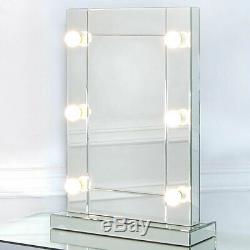 Hollywood Classic 6 Dimmable LED Light Up Bulbs Dressing Table Vanity Mirror