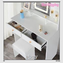 Hollywood Dresser with Sliding Mirror Bedroom Make Up Dressing Table Vanity Set