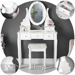 Hollywood Dressing Table with Vanity Mirror Lights & Stool Set Jewellery Drawers