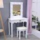 Hollywood Mirror Dressing Table With Led Light Mirror Vanity Makeup Desk Stool Set