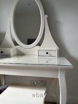 IKEA Hemnes White Dressing Table with INGOLF White Stool