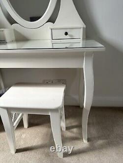 IKEA Hemnes White Dressing Table with INGOLF White Stool