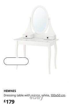 IKEA Hemnes White dressing table with drawers and mirror