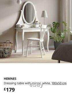 IKEA Hemnes White dressing table with drawers and mirror