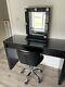 Ikea Malm Dressing Table With Office Chair And Mirror, Black Brown