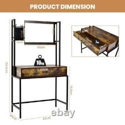 Itzcominghome Industrial Vanity Dressing Table Mirror Rustic Desk With Drawer