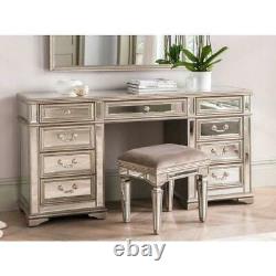 Jessica Taupe Mirrored Knee Hole Dressing Table