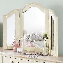 Juliette Champagne 3-way dressing table Mirror. Large angle adjustable mirror