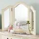 Juliette Champagne 3-way Dressing Table Mirror. Large Angle Adjustable Mirror