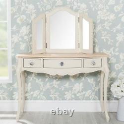 Juliette Champagne Dressing Table with crystal handles (mirror not included)