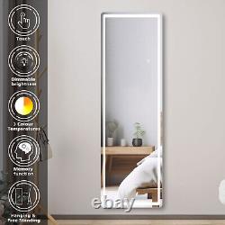 LED Full Length Mirror with Illuminated Light Freestanding/Wall Mounted 160x50cm