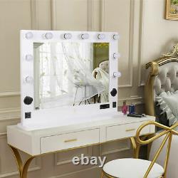 LED Glam Hollywood Dressing Table Mirror Vanity Lighted Cosmetic Dimmable Bulbs
