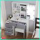 Led Lighted Mirror Dressing Table And Shelf Stool Vanity Table Makeup Desk Uk