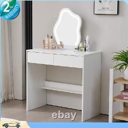 LED Lighted Mirror Dressing Table Bedroom Furniture Makeup Vanity Desk & Drawer