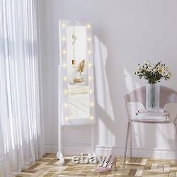 LED Mirrored Jewellery Cabinet 36Lx30Wx136Hcm White Mirror Dressing Make Up