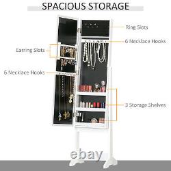 LED Mirrored Jewellery Cabinet 36Lx30Wx136Hcm White Mirror Dressing Make Up