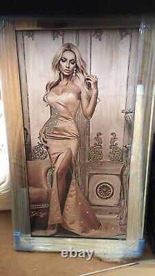 Lady In A Dress Picture Mirrored Frame, Liquid Art Diamantés