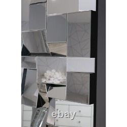 Large 3D Glass Framed Multi Facet Bevelled Wall Mirror Extra Large 120 x 80cm
