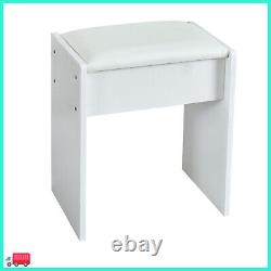 Large Dressing Table Stool Set with LED Lighted Mirror Vanity Makeup Desk White