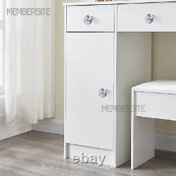 Large Dressing Table With Lighted Mirror And Stool 5 Drawers Vanity Makeup Desk