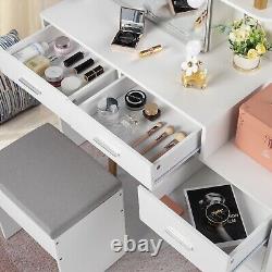 Large Dressing Table With Mirror Drawers Stool Vanity Set Bedroom Makeup Table