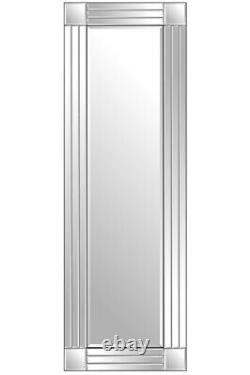 Large Mirror Silver Bevelled Triple Edge Venetian Dressing Wall 120cm X 40cm