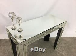Large Mirrored Glass Console Display Hall Dressing Table Full Assembled