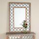 Lattice Limed Oak Wood & Mirrored Glass Wall Dressing Table Mirror