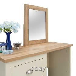 Lisbon Dressing Table 3 Drawer Set Cream Vanity Makeup Desk Stool Mirror