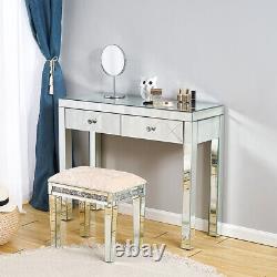 Luxury Console Glass Mirrored Dressing Table Vanity Make-up Desk Bedroom New