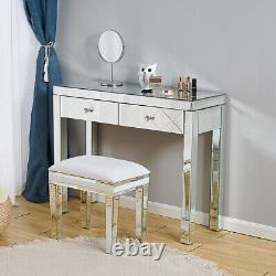 Luxury Console Glass Mirrored Dressing Table Vanity Make-up Desk Table Bedroom