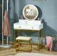Luxury Dressing Table Stool Chair Gold Base Led Mirror Bedroom Make Up Vanity