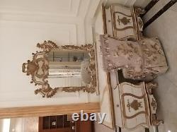 Luxury Dressing Table With Mirror Bedroom Baroque Rococo Furniture Solid Wood