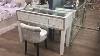 Madison White Glass Mirrored Trim Clear Top 3 Drawer Dressing Table