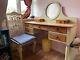 Mexican Pine Desk With Make-up Mirror And Matching Highback Chair Pastel Color