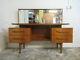 Mid 20th Century Teak Four Drawer Floating Top Dressing Table With Large Mirror