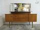 Mid 20th Century Teak Two Drawer Dressing Table With Mirror, Shelf And Cupboards