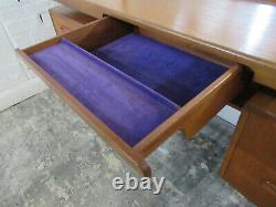 Mid Century G Plan Fresco Teak Five Drawer Dressing Table with Mirror and Stool