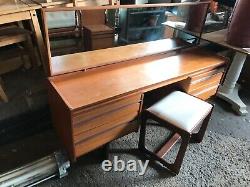 Mid Century Vintage Dressing Table with Glass Mirror