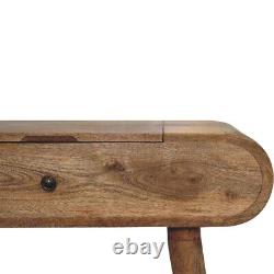 Mini Oak-ish Dressing Table with Foldable Mirror, Bedroom, Furniture, Home Decor