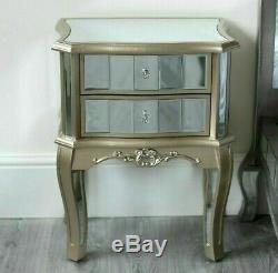 Mirror Bedroom Furniture Drawers Bedside Table Cabinet Chest Mirrored Dressing