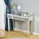 Mirror Glass Console Dressing Table Crushed Diamond Crystal Design Vanity Uk