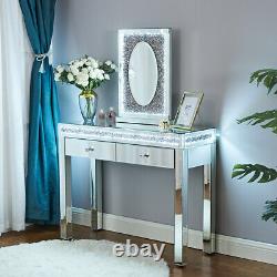 Mirror Glass LED Light Dressing Table Bedroom Console Bevelled Venetian Vanity