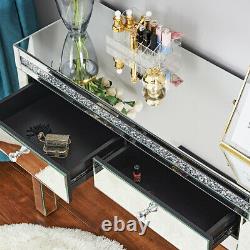 Mirror LED Light Dressing Table Bedroom Bedside Cabinet Console Dresser Glass UK